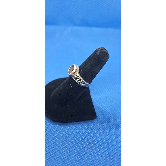 Garnet ring 925 sterling silver band by L.A. Gem & Jewelry Design Inc- sze 6.25 - Picture 3 of 6